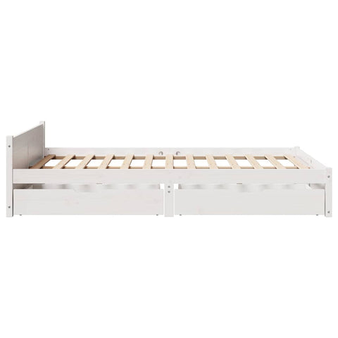 vidaXL Bed Frame without Mattress White 135x190 cm Double Solid Wood Pine