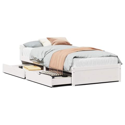 vidaXL Bed Frame without Mattress White 90x200 cm Solid Wood Pine