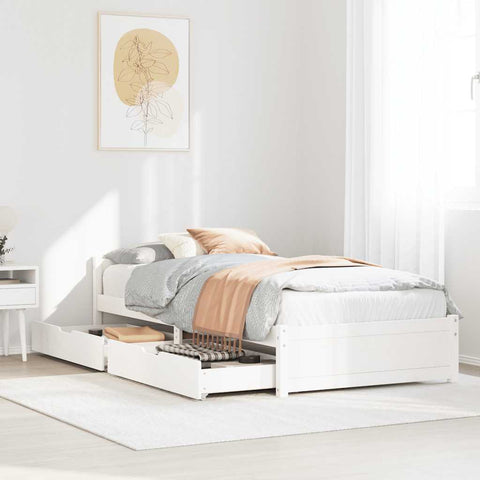 vidaXL Bed Frame without Mattress White 90x200 cm Solid Wood Pine