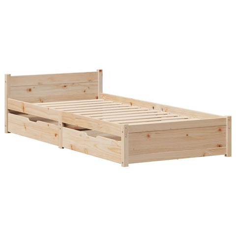 vidaXL Bed Frame without Mattress 100x200 cm Solid Wood Pine