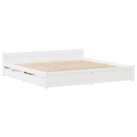 vidaXL Bed Frame without Mattress White 100x200 cm Solid Wood Pine