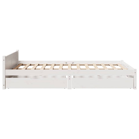 vidaXL Bed Frame without Mattress White 100x200 cm Solid Wood Pine