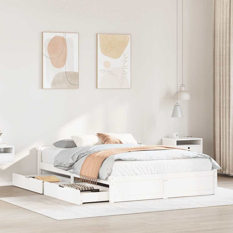 vidaXL Bed Frame without Mattress White 100x200 cm Solid Wood Pine