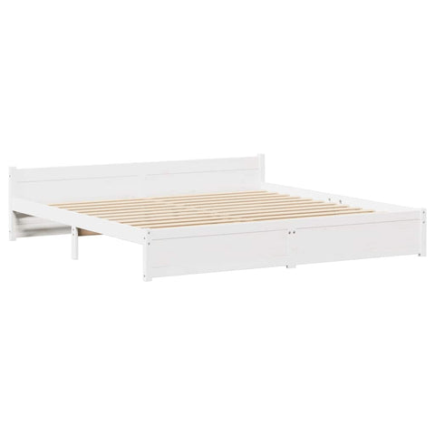 vidaXL Bed Frame without Mattress White 200x200 cm Solid Wood Pine