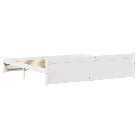 vidaXL Bed Frame without Mattress White 200x200 cm Solid Wood Pine