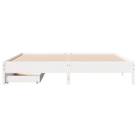 vidaXL Bed Frame without Mattress White 200x200 cm Solid Wood Pine