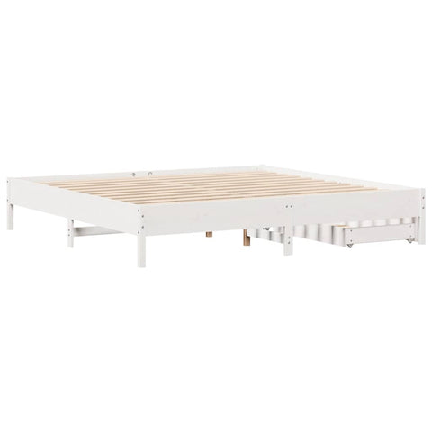 vidaXL Bed Frame without Mattress White 200x200 cm Solid Wood Pine