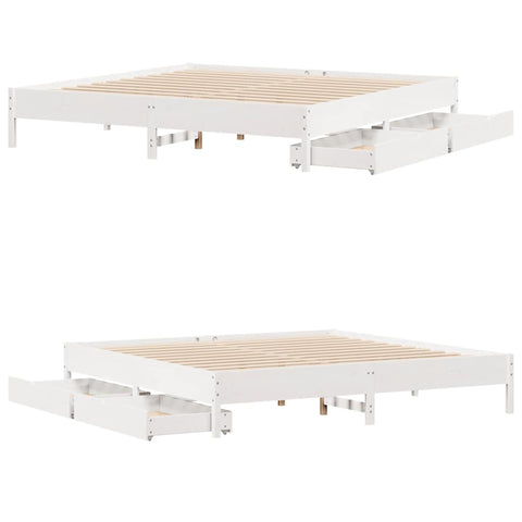 vidaXL Bed Frame without Mattress White 200x200 cm Solid Wood Pine