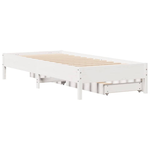 vidaXL Bed Frame without Mattress White 90x200 cm Solid Wood Pine