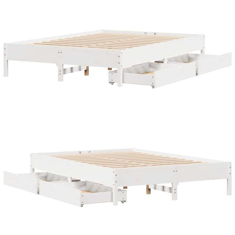 vidaXL Bed Frame without Mattress White 140x190 cm Solid Wood Pine