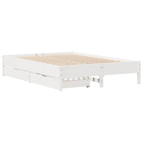vidaXL Bed Frame without Mattress White 120x190 cm Small Double Solid Wood Pine