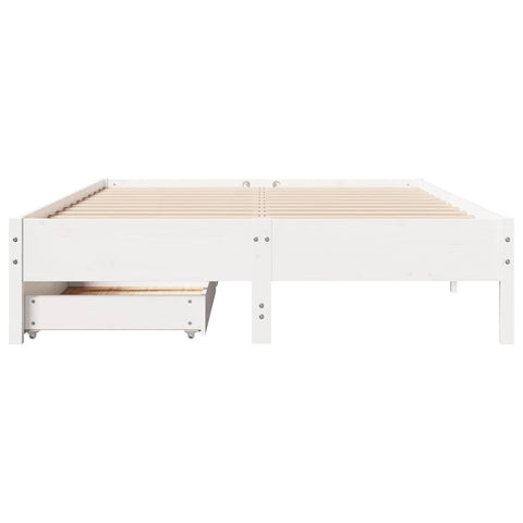 vidaXL Bed Frame without Mattress White 120x190 cm Small Double Solid Wood Pine