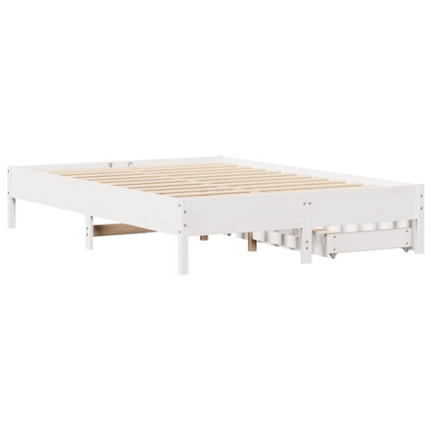 vidaXL Bed Frame without Mattress White 120x190 cm Small Double Solid Wood Pine