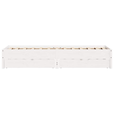 vidaXL Bed Frame without Mattress White 90x190 cm Single Solid Wood Pine