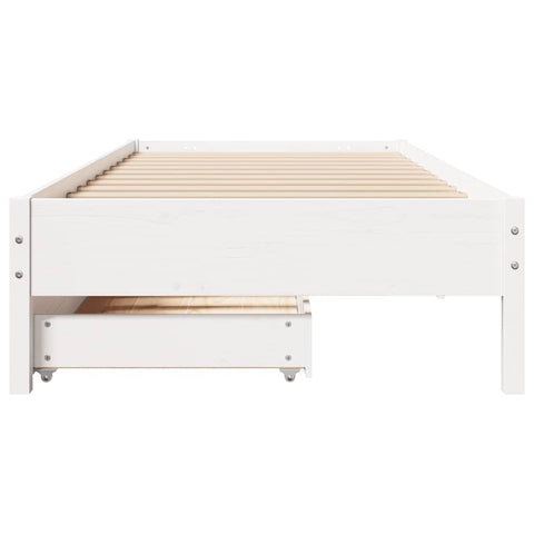 vidaXL Bed Frame without Mattress White 75x190 cm Small Single Solid Wood Pine