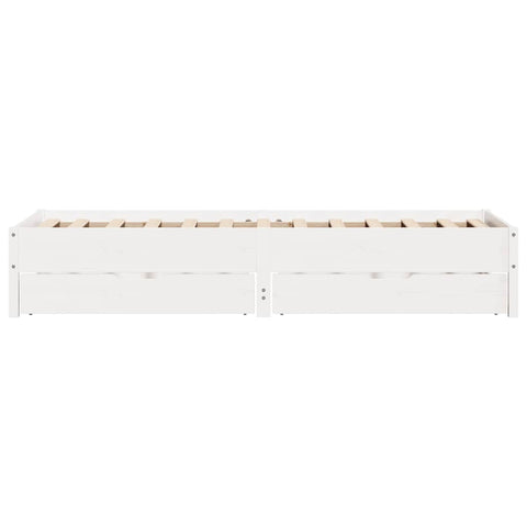 vidaXL Bed Frame without Mattress White 75x190 cm Small Single Solid Wood Pine
