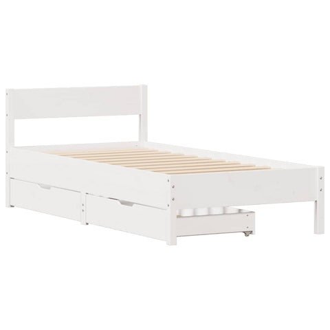 vidaXL Bed Frame without Mattress White 90x200 cm Solid Wood Pine