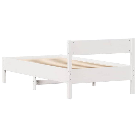 vidaXL Bed Frame without Mattress White 90x200 cm Solid Wood Pine