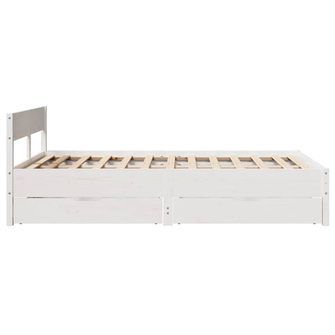 vidaXL Bed Frame without Mattress White 135x190 cm Double Solid Wood Pine