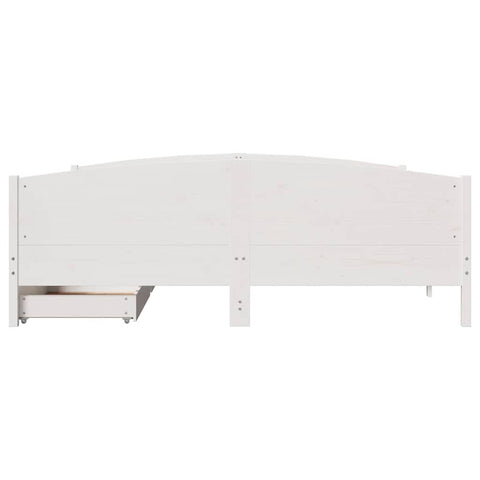 vidaXL Bed Frame without Mattress White 180x200 cm Super King Solid Wood Pine