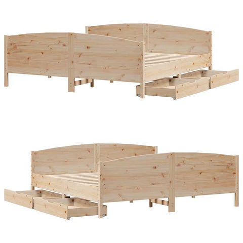 vidaXL Bed Frame without Mattress 160x200 cm Solid Wood Pine
