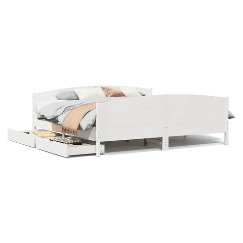 vidaXL Bed Frame without Mattress White 160x200 cm Solid Wood Pine