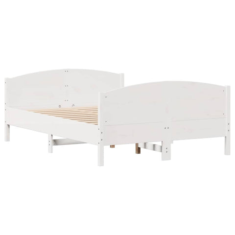vidaXL Bed Frame without Mattress White 140x200 cm Solid Wood Pine