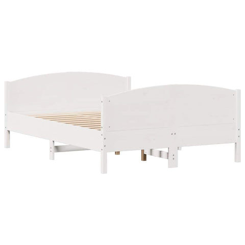vidaXL Bed Frame without Mattress White 140x200 cm Solid Wood Pine