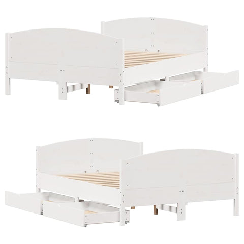 vidaXL Bed Frame without Mattress White 140x200 cm Solid Wood Pine