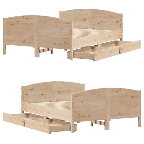 vidaXL Bed Frame without Mattress 120x200 cm Solid Wood Pine