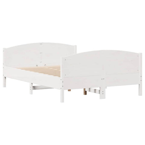 vidaXL Bed Frame without Mattress White 120x200 cm Solid Wood Pine