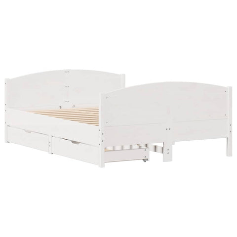 vidaXL Bed Frame without Mattress White 140x190 cm Solid Wood Pine