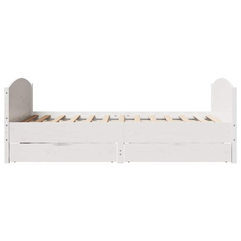 vidaXL Bed Frame without Mattress White 140x190 cm Solid Wood Pine