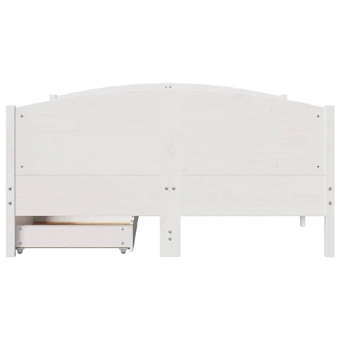 vidaXL Bed Frame without Mattress White 120x190 cm Small Double Solid Wood Pine