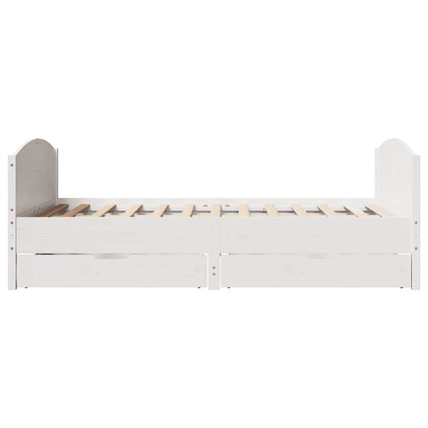 vidaXL Bed Frame without Mattress White 120x190 cm Small Double Solid Wood Pine