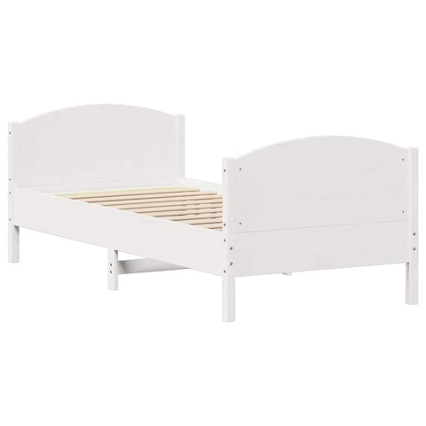 vidaXL Bed Frame without Mattress White 100x200 cm Solid Wood Pine