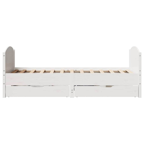 vidaXL Bed Frame without Mattress White 100x200 cm Solid Wood Pine