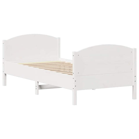 vidaXL Bed Frame without Mattress White 90x190 cm Single Solid Wood Pine