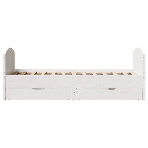 vidaXL Bed Frame without Mattress White 90x190 cm Single Solid Wood Pine