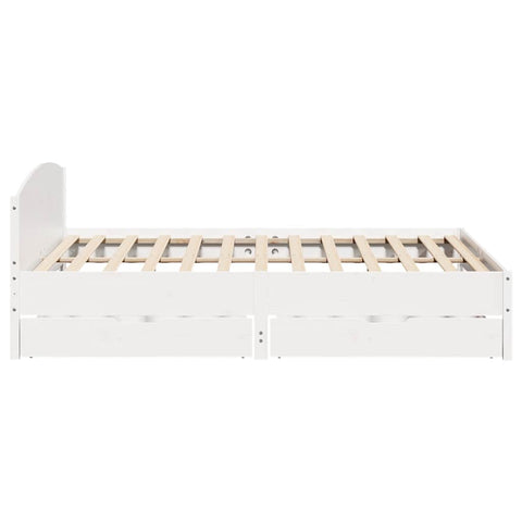 vidaXL Bed Frame without Mattress White 180x200 cm Super King Solid Wood Pine