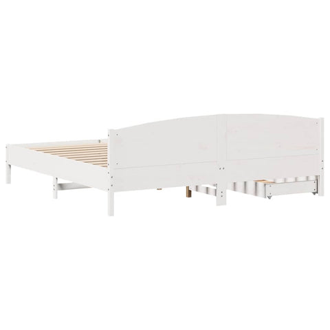 vidaXL Bed Frame without Mattress White 180x200 cm Super King Solid Wood Pine