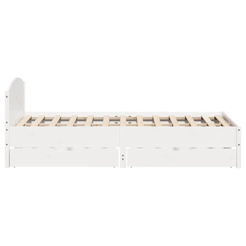 vidaXL Bed Frame without Mattress White 150x200 cm King Size Solid Wood Pine