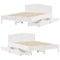 vidaXL Bed Frame without Mattress White 150x200 cm King Size Solid Wood Pine