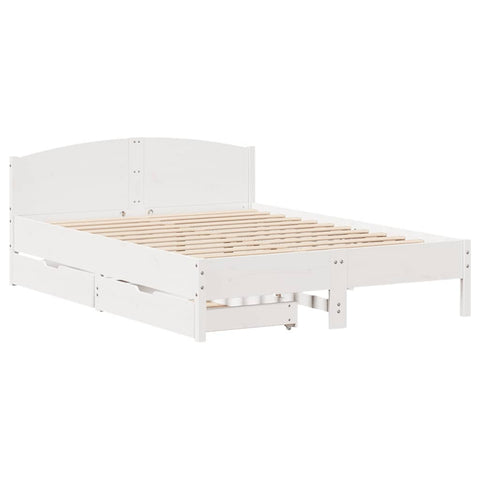 vidaXL Bed Frame without Mattress White 140x200 cm Solid Wood Pine