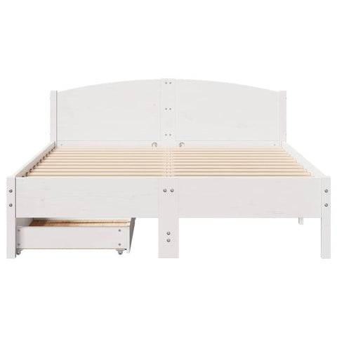 vidaXL Bed Frame without Mattress White 140x200 cm Solid Wood Pine