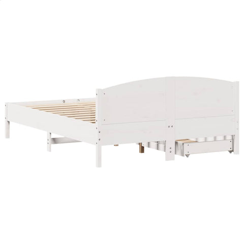 vidaXL Bed Frame without Mattress White 120x200 cm Solid Wood Pine