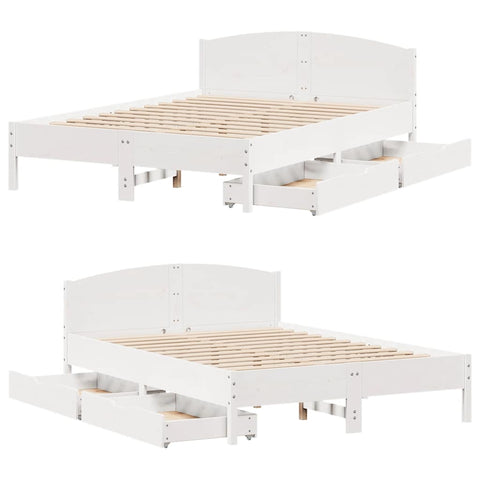 vidaXL Bed Frame without Mattress White 120x200 cm Solid Wood Pine
