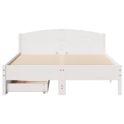 vidaXL Bed Frame without Mattress White 140x190 cm Solid Wood Pine