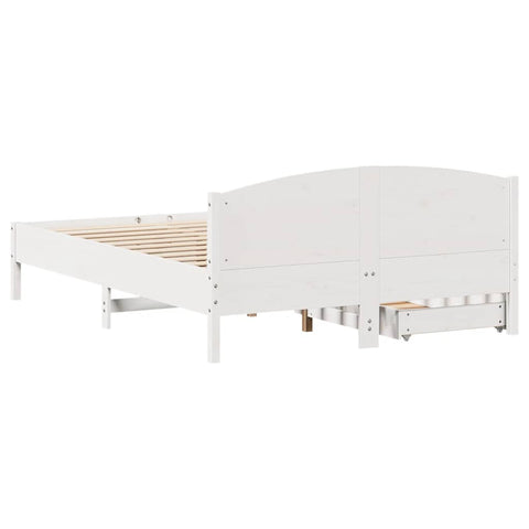 vidaXL Bed Frame without Mattress White 120x190 cm Small Double Solid Wood Pine