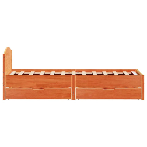 vidaXL Bed Frame without Mattress Wax Brown 100x200 cm Solid Wood Pine